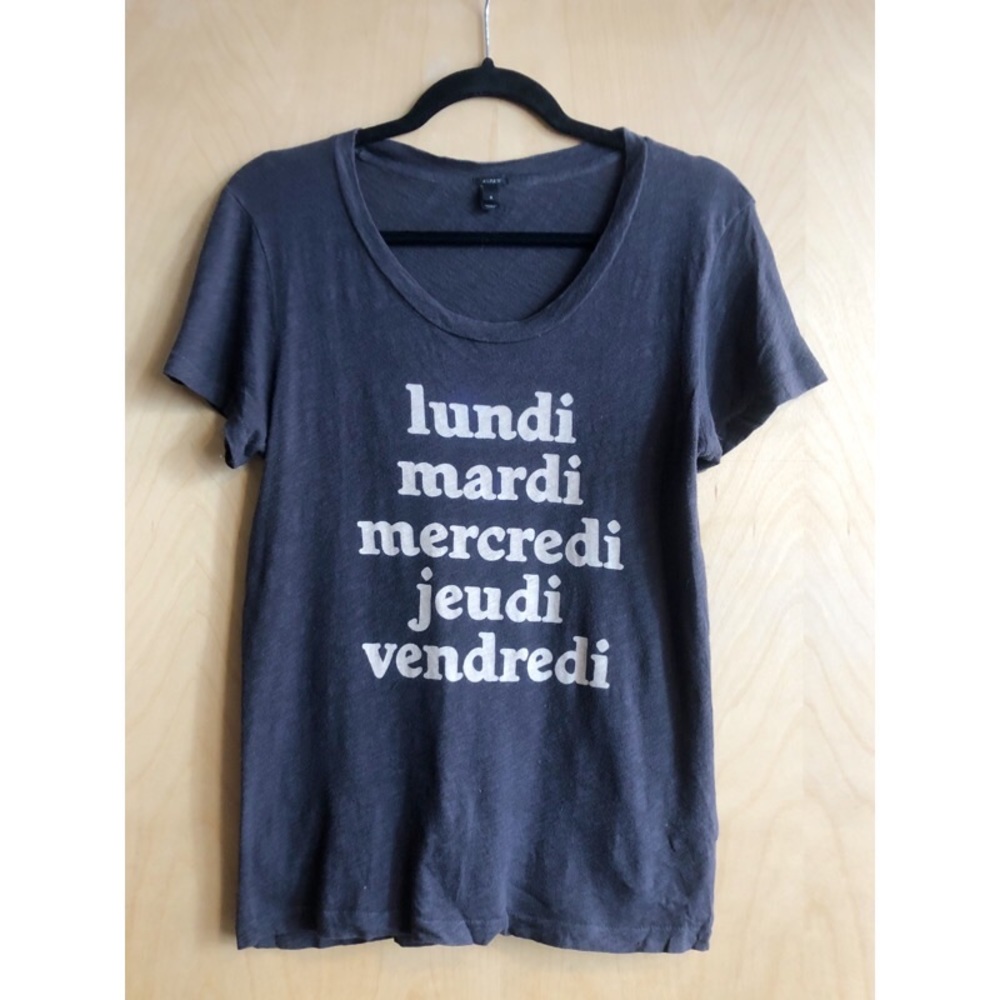 🇫🇷 J.Crew Les Jours de la Semaine T-shirt, Sz. S